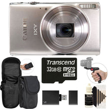 Canon PowerShot IXY 650 HS Silver Camera with Case, 32GB MicroSD, Card Reader, Tripod, Cleaning Kit