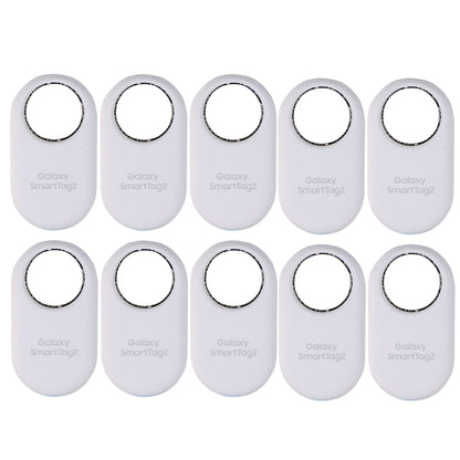 10-Pack Samsung SmartTag2 Bluetooth + UWB, IP67 Water and Dust Resistant, Findable via App - White
