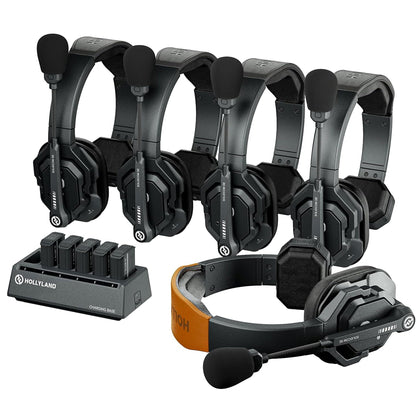 Hollyland Solidcom SE Global 5S 5-Person Full-Duplex Single-Ear Noise-Canceling Headset Intercom System (2.4 GHz)