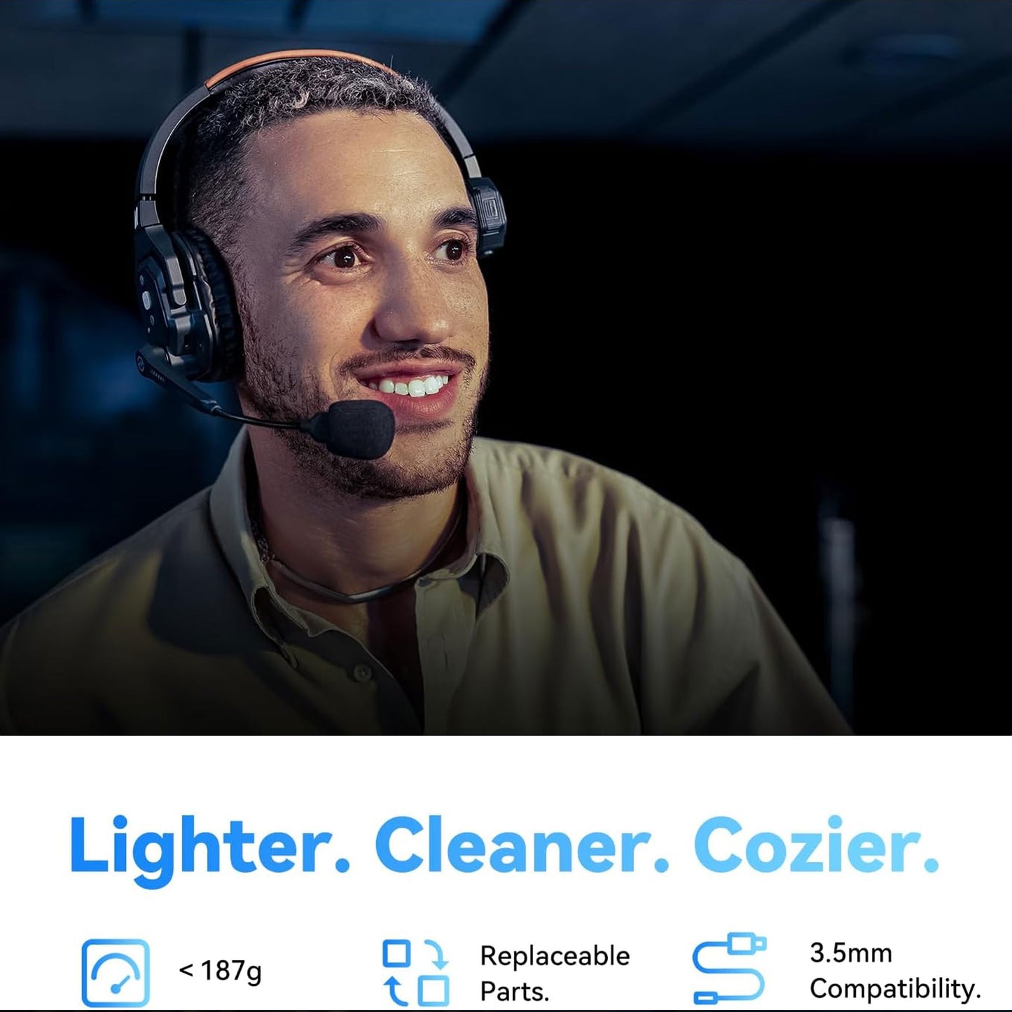 Hollyland Solidcom SE Global 5S 5-Person Full-Duplex Single-Ear Noise-Canceling Headset Intercom System (2.4 GHz)