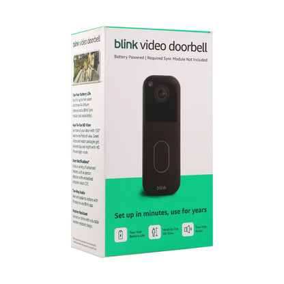 Blink - Video Doorbell - Head-to-toe HD view, two-year battery, simple setup, Required Sync Module Not included - Black