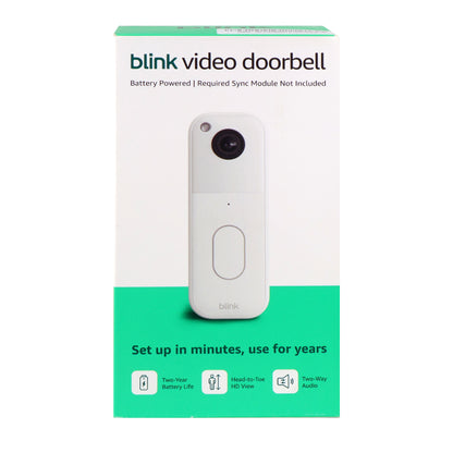 Blink - Video Doorbell - Head-to-toe HD view, two-year battery, simple setup, Required Sync Module Not included - White