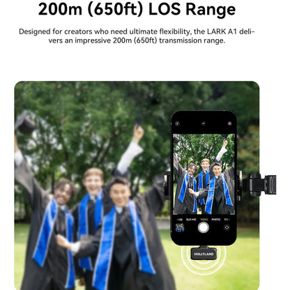 Hollyland LARK A1 Mini Duo 2-Person Wireless Microphone System with Lightning Connector for iOS Devices (Space Gray, 2.4 GHz)