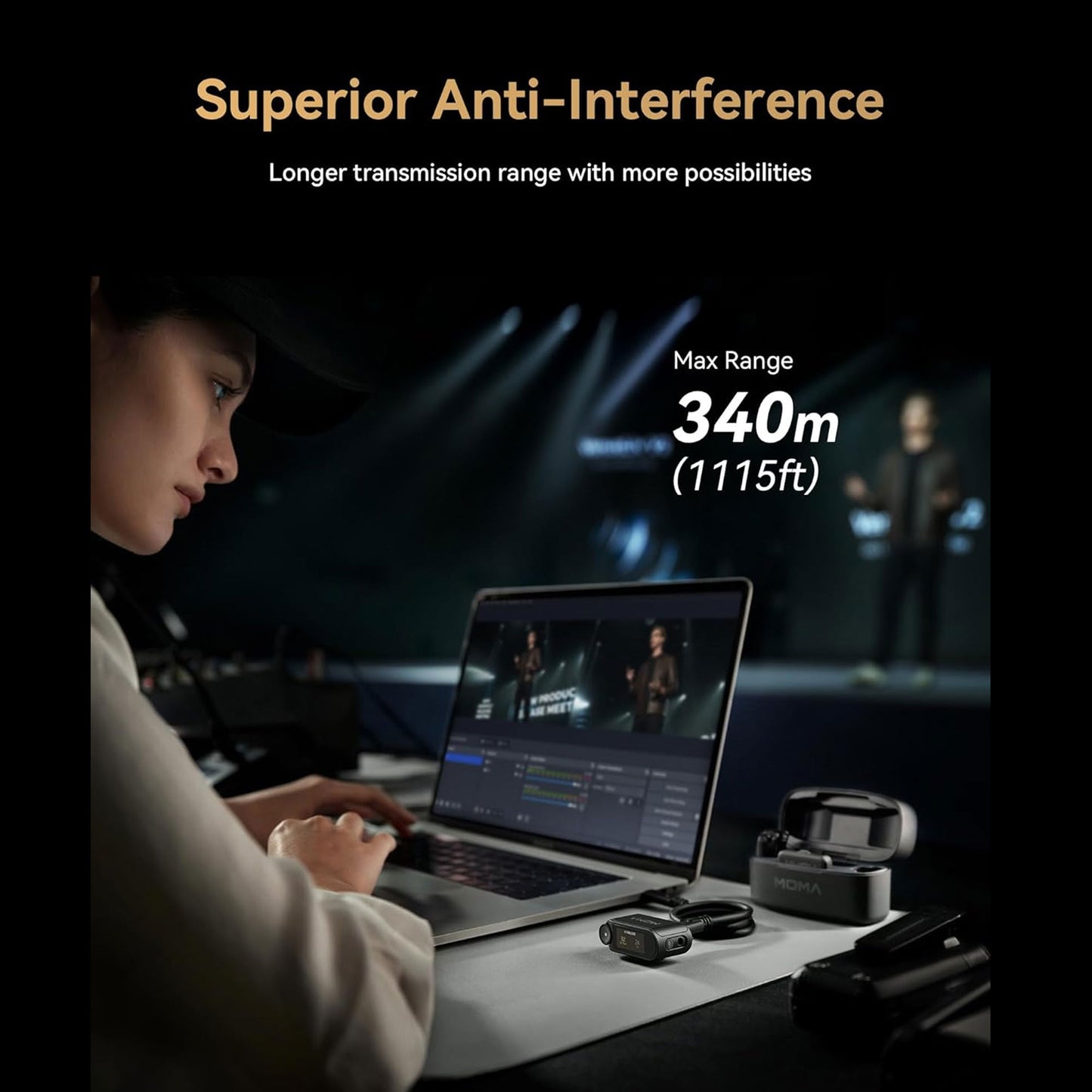 Hollyland LARK MAX 2 Combo 2-Person Wireless Microphone System for Cameras and Mobile Devices (Space Gray, 2.4 GHz)