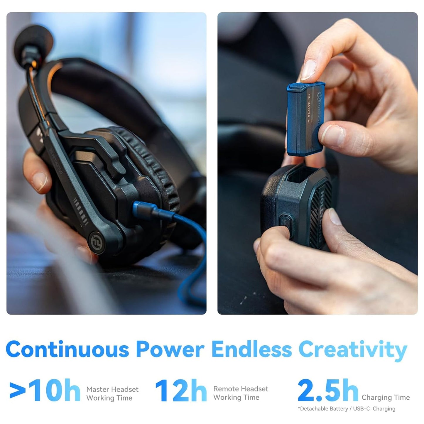 Hollyland Solidcom SE Global Full-Duplex Wireless Single-Ear Remote Headset (2.4 GHz)