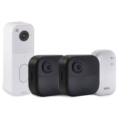 Blink Outdoor 4 2-Camera System Black (4th Gen) + Blink Video Doorbell White, Wireless