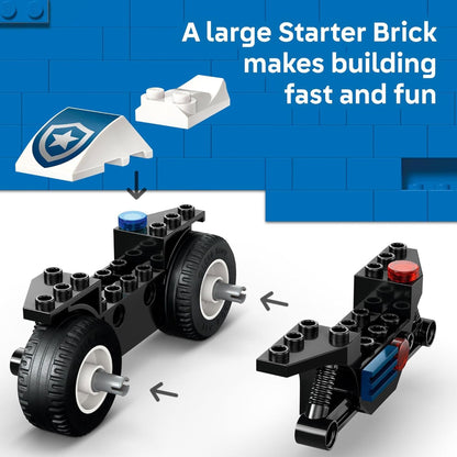 LEGO City Police Car and  Motorcycle Chase Building Toy with with Officers and Crook Minifigures, Gift Idea