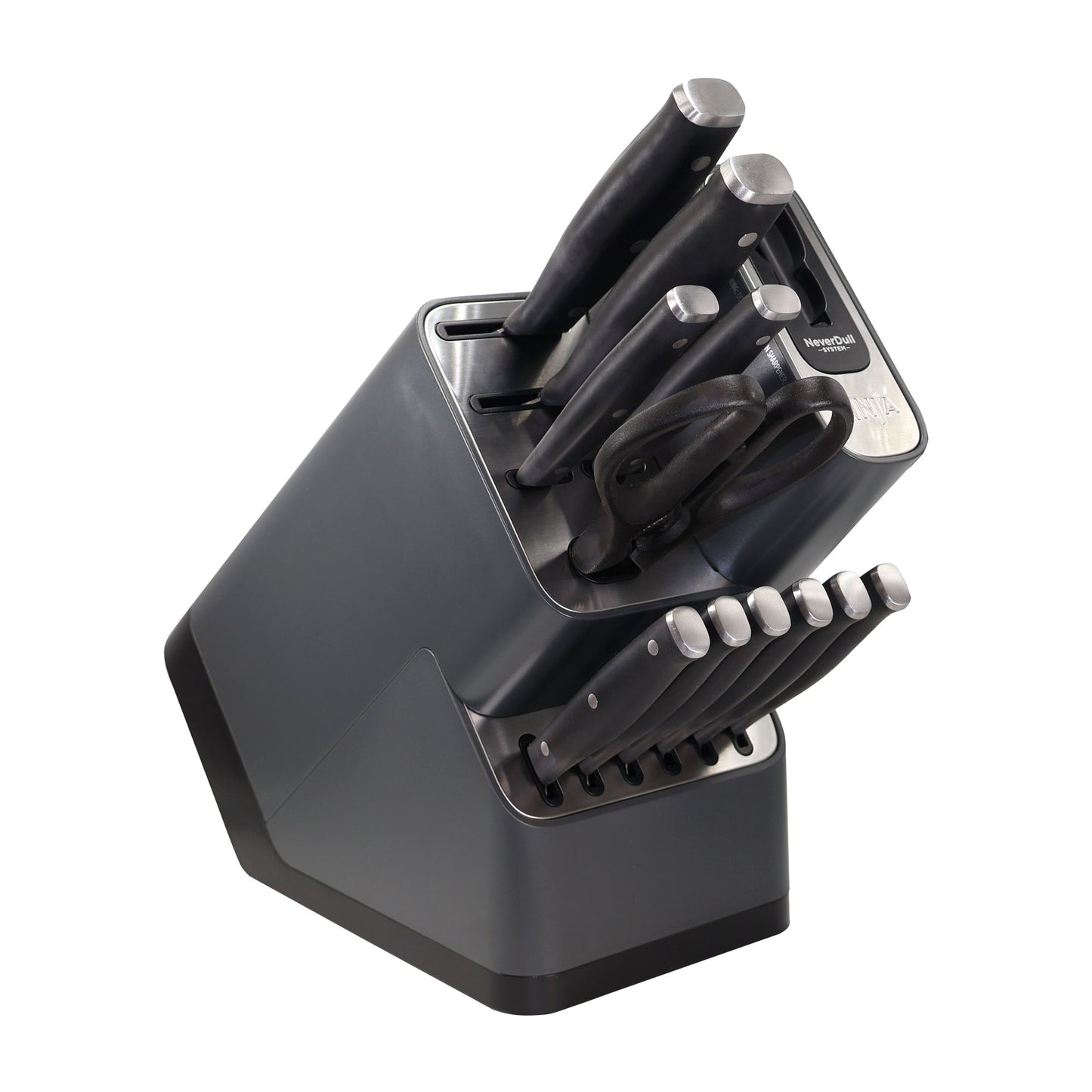 Ninja NeverDull Essential 12pc Knife System with Built in Sharpener - High Carbon Stainless Steel, Sharp Precision, Ergonomic handle (K12012)