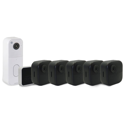 Blink Outdoor 4 5-Camera System (4th Gen) + Blink Video Doorbell White, Smart Security