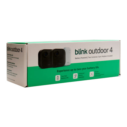 Blink Outdoor 4 2-Camera System with Sync Module Core + Blink Video Doorbell White