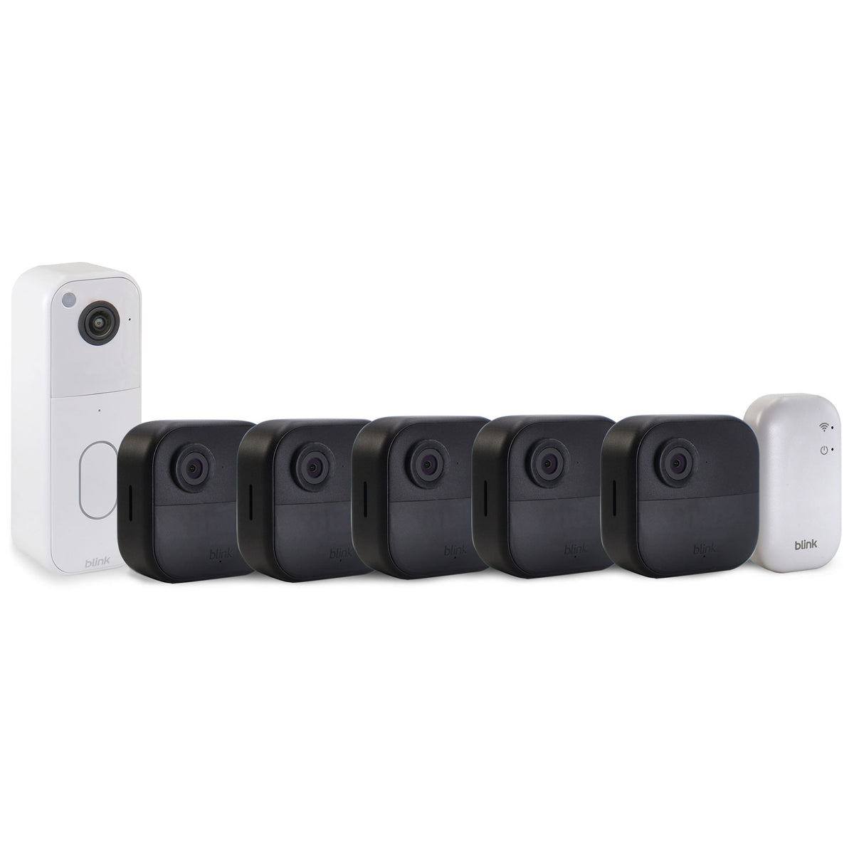 Blink Outdoor 4 5-Camera System with Sync Module Core + Blink Video Doorbell White
