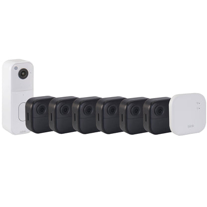 Blink Outdoor 4 XR 6-Camera System 400ft Range + Sync Module XR & Blink Video Doorbell