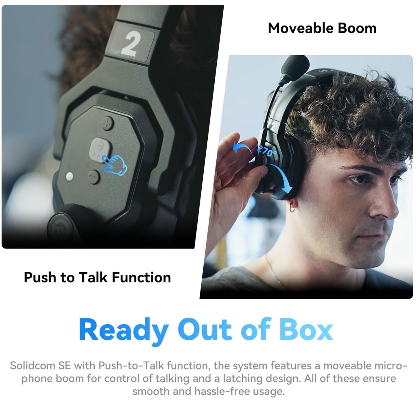 3x Hollyland Solidcom SE Global Full-Duplex Wireless Single-Ear Remote Headset (2.4 GHz)