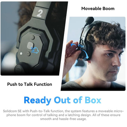 2x Hollyland Solidcom SE Global Full-Duplex Wireless Single-Ear Remote Headset (2.4 GHz)