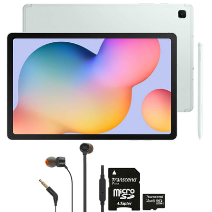 Samsung Galaxy Tab S6 Lite (2024) 10.4" 64GB WiFi Tablet, Mint + 32GB MicroSD + Headphones
