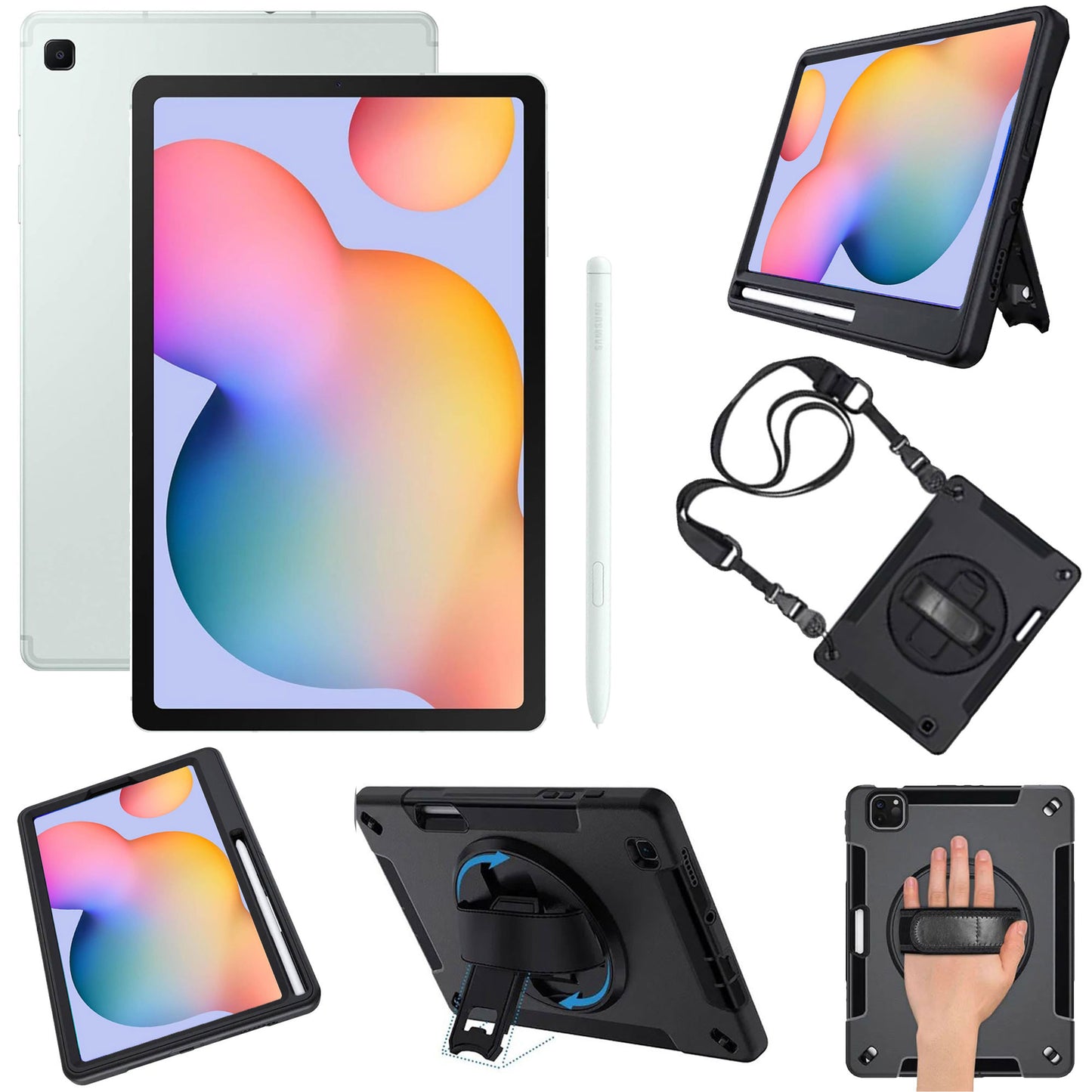 Samsung Galaxy Tab S6 Lite (2024) 10.4" 64GB WiFi Tablet, S Pen Included, Mint with 10.4" Tablet Case