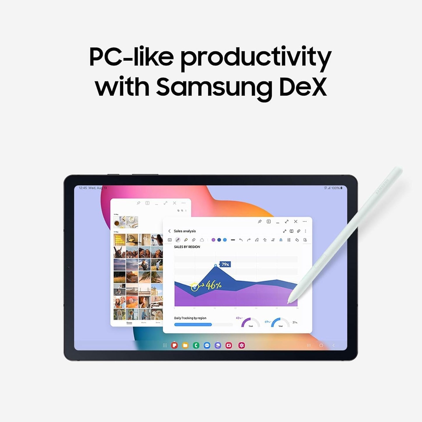 Samsung Galaxy Tab S6 Lite (2024) 10.4" 64GB WiFi Tablet, S Pen Included, Mint with 10.4" Tablet Case