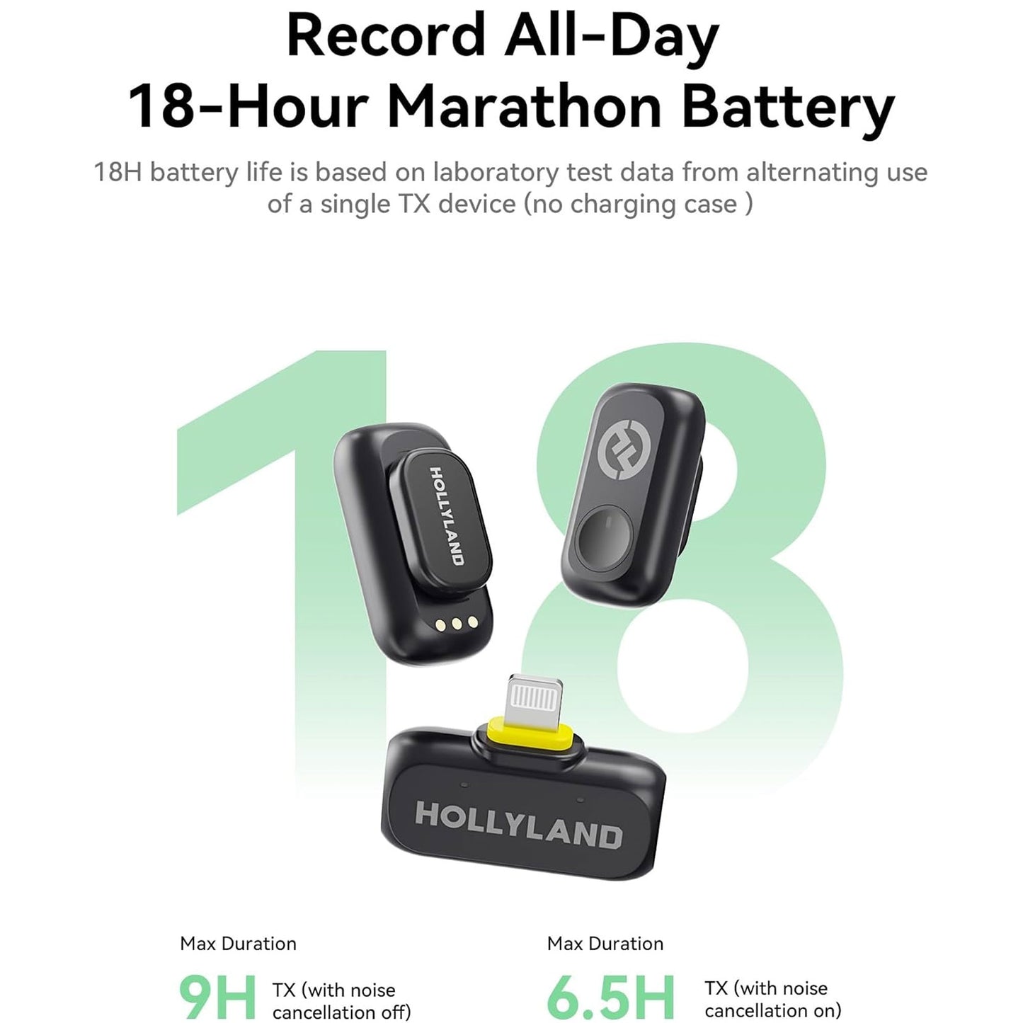 Hollyland LARK A1 Mini Duo 2-Person Wireless Mic System for iOS + 16GB MicroSD & 13" Pocket Tripod