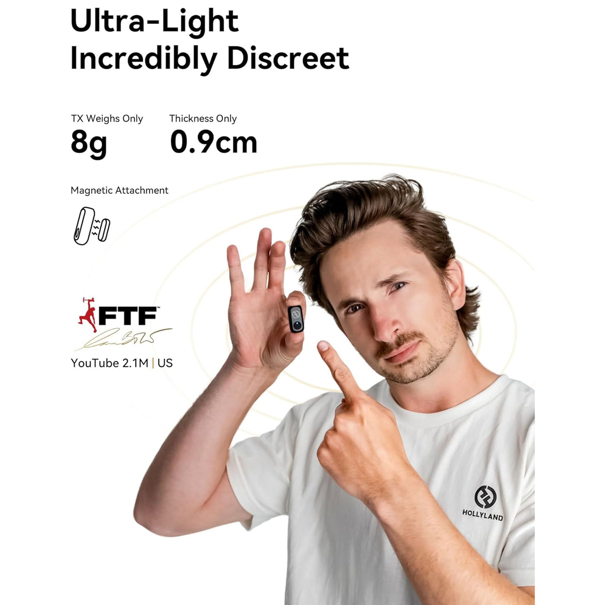 Hollyland LARK A1 Mini Duo 2-Person Wireless Mic System for iOS + 10" RGB LED Ring Light & Tripod