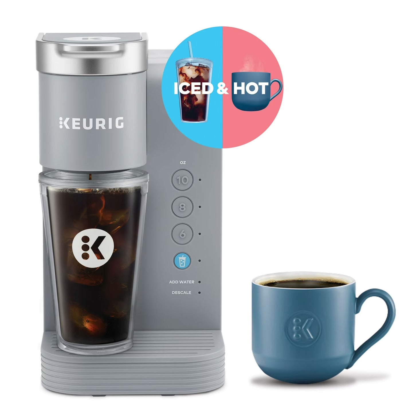 Keurig K-Express Essentials Plus, Iced and Hot Single-Serve K-Cup Pod Coffee Maker, Gray