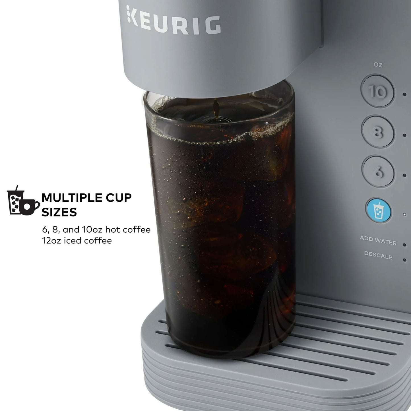 Keurig K-Express Essentials Plus, Iced and Hot Single-Serve K-Cup Pod Coffee Maker, Gray