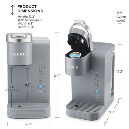 Keurig K-Express Essentials Plus, Iced and Hot Single-Serve K-Cup Pod Coffee Maker, Gray