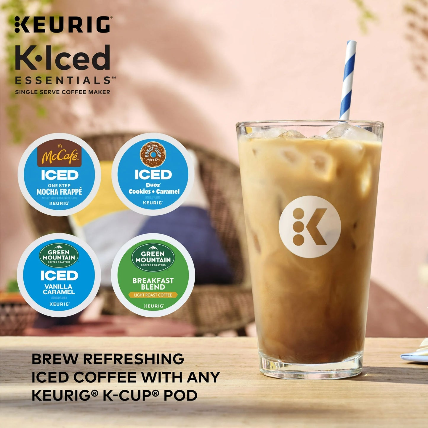 Keurig K-Express Essentials Plus, Iced and Hot Single-Serve K-Cup Pod Coffee Maker, Gray