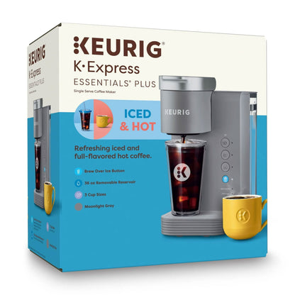 Keurig K-Express Essentials Plus, Iced and Hot Single-Serve K-Cup Pod Coffee Maker, Gray