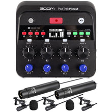 Zoom PodTrak P4next Recorder with 2x Vidpro Wired XLR Lavalier Microphones XM-L2