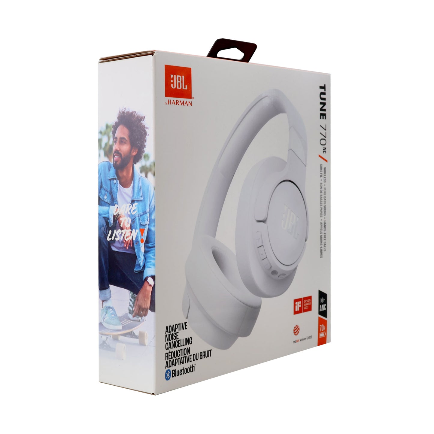 JBL Tune 770NC Noise-Cancelling Over-Ear Headphones (White)