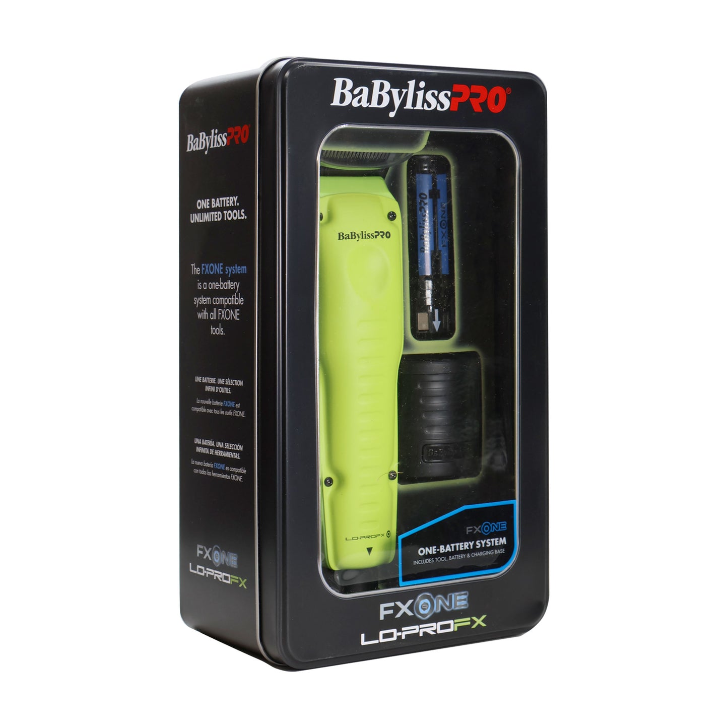 BaBylissPRO FXONE Lo-ProFX Limited Edition Neon Yellow Clipper with Charging Base & Battery FX829