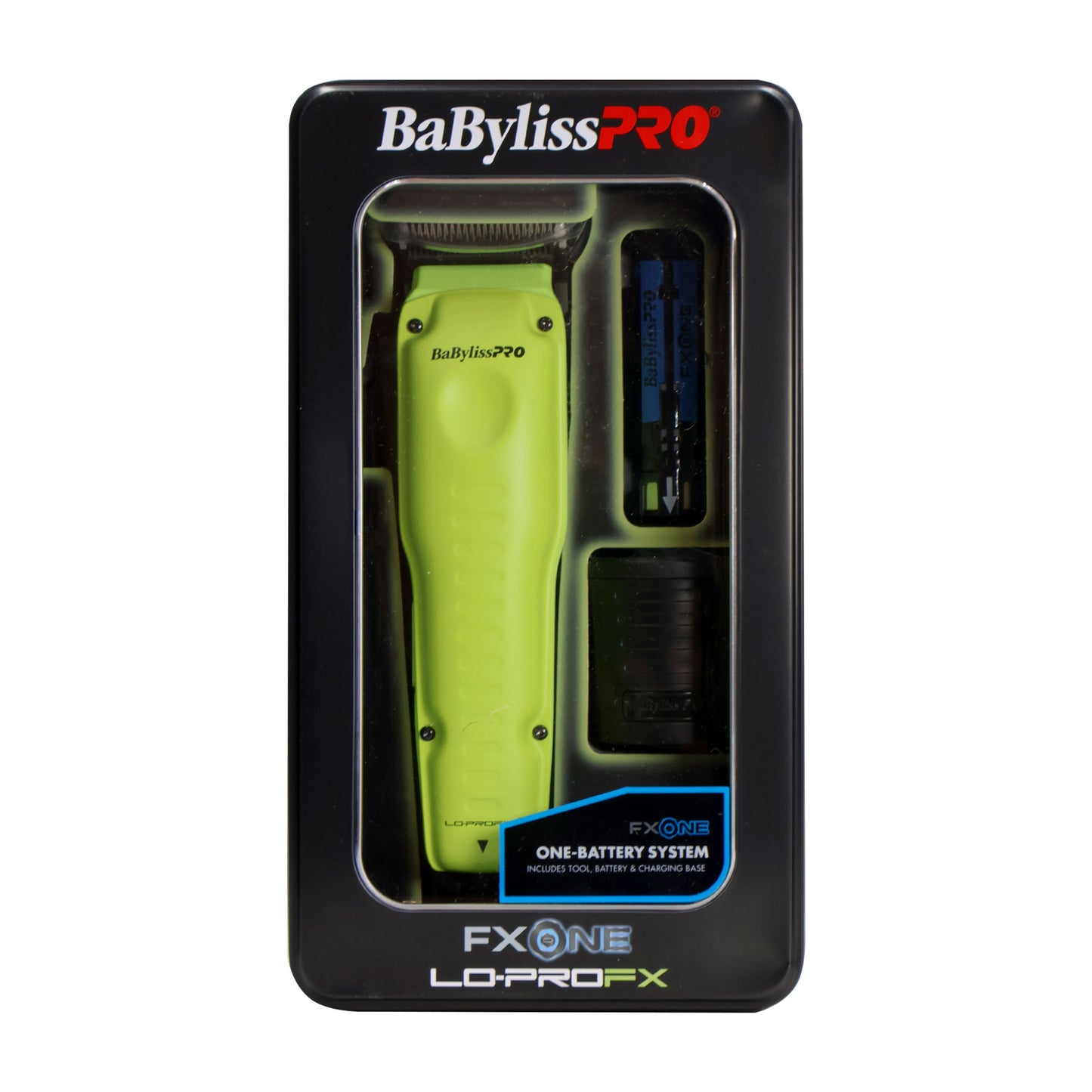 BaBylissPRO FXONE Lo-ProFX Limited Edition Neon Yellow Clipper with Charging Base & Battery FX829
