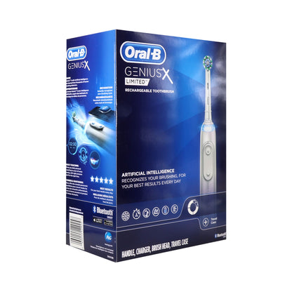Oral-B Genius X Limited Rechargeable Electric Toothbrush with 1 Replacement Brush Head, Travel Case, White
