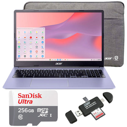 Acer Chromebook 315 15.6" Laptop Intel N4500 4GB 64GB eMMC Moonstone Purple + Sandisk 256GB SD