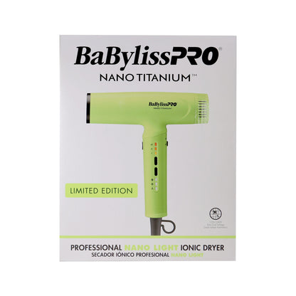 BaBylissPRO Nano Titanium Light Ionic High Speed Hair Dryer, Neon Yellow, Bundle, BNTC9200NY + All Inclusive Accessory Bundle