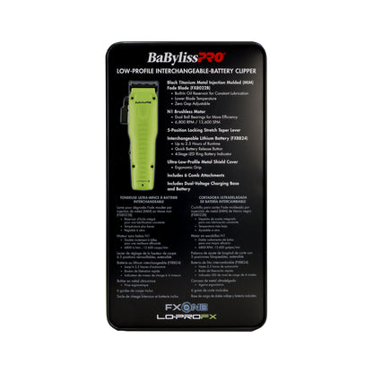 BaBylissPRO FXONE LoProFX Limited Edition Neon Yellow Clipper FX829NY Bundle