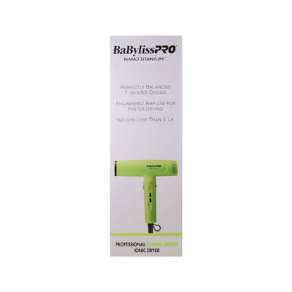 BaBylissPRO Nano Titanium Ionic Neon Yellow Hair Dryer BNTC9200NY + 1" Ultra-Thin Flat Iron T4072TUC