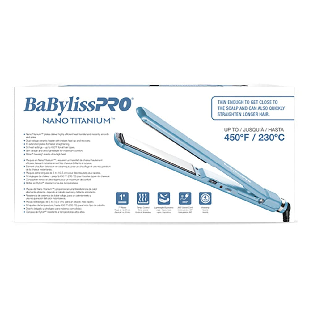 BaBylissPRO Nano Titanium Ionic Neon Yellow Hair Dryer BNTC9200NY + 1" Ultra-Thin Flat Iron T4072TUC