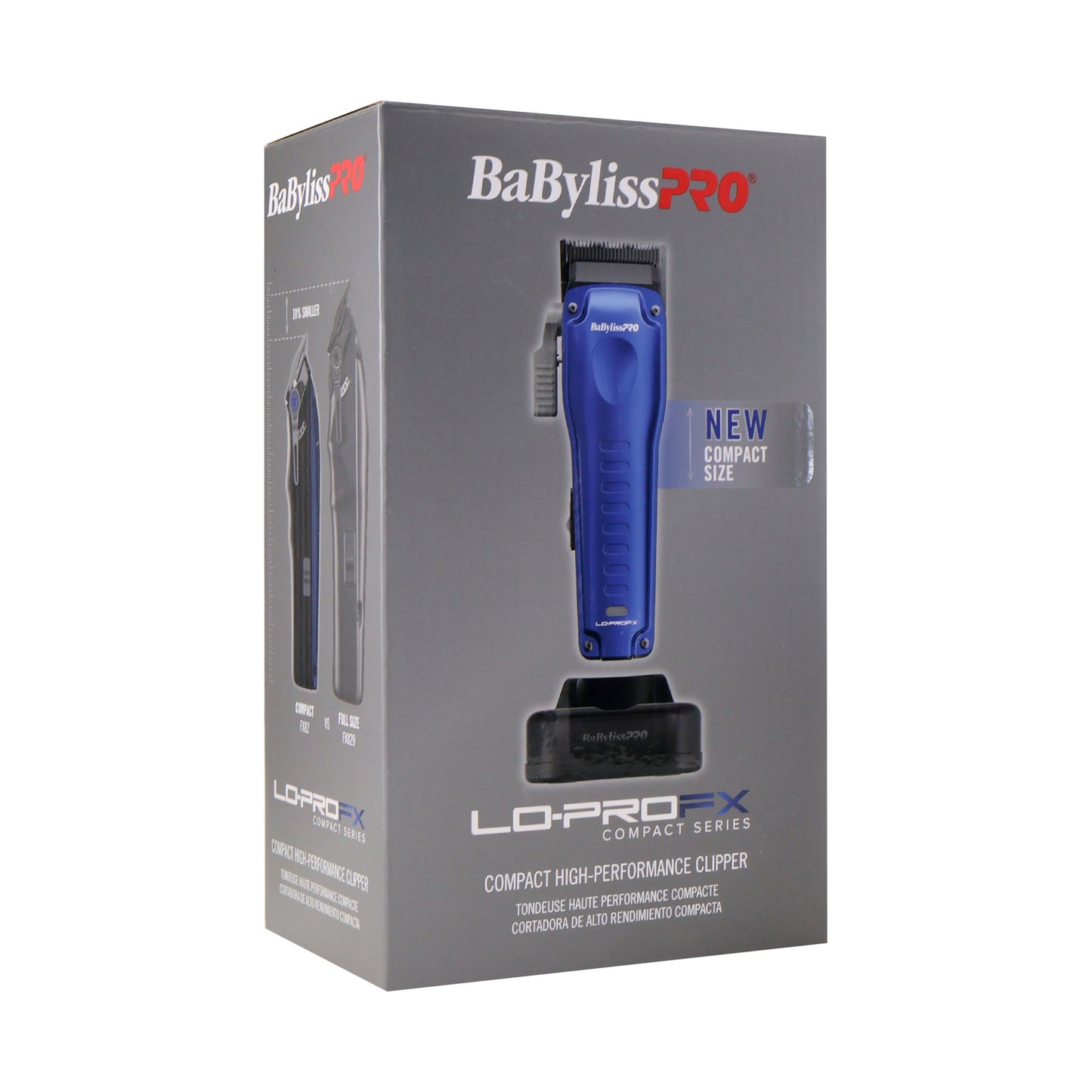 BaBylissPRO FXONE LO-PROFX FX82 Clipper Kit Blue with Fade Brush, 9" Barberology Comb and Clipper Pouch