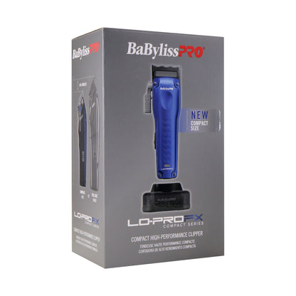 BaBylissPRO FXONE LO-PROFX FX82 Clipper Kit Blue with Fade Brush, 9" Barberology Comb and Clipper Pouch