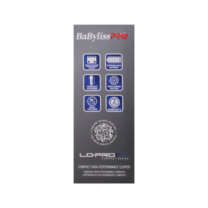 BaBylissPRO FXONE LO-PROFX FX82 Clipper Kit Blue with Fade Brush, 9" Barberology Comb and Clipper Pouch
