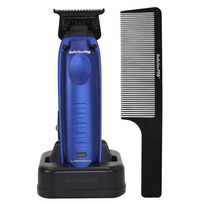 BaBylissPRO High Performance Low Profile Compact Trimmer - Blue (FX72) + BaBylissPRO Barberology 9 Inch Clipper Comb