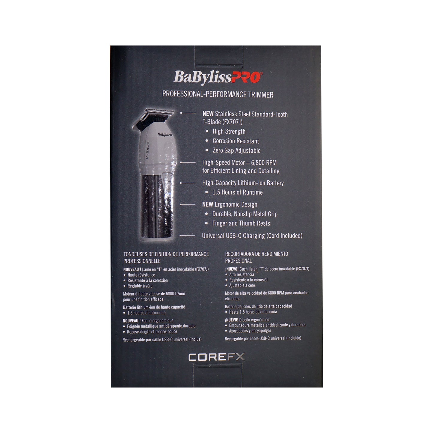 BabylissPRO COREFX FX76 Hair Trimmer Combo with Fade Brush