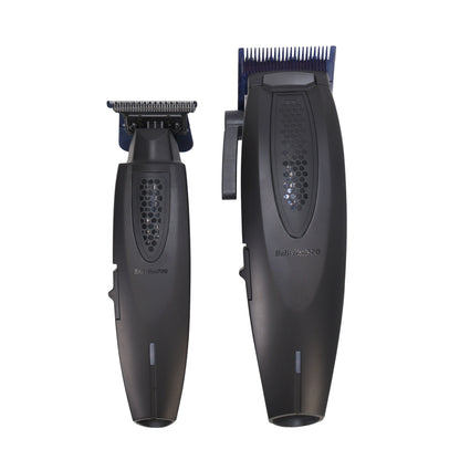 BaBylissPRO LithiumFX+ Clipper & Trimmer Set + Red Barberology Comb Kit – Cordless, Ergonomic, Professional Hair Grooming