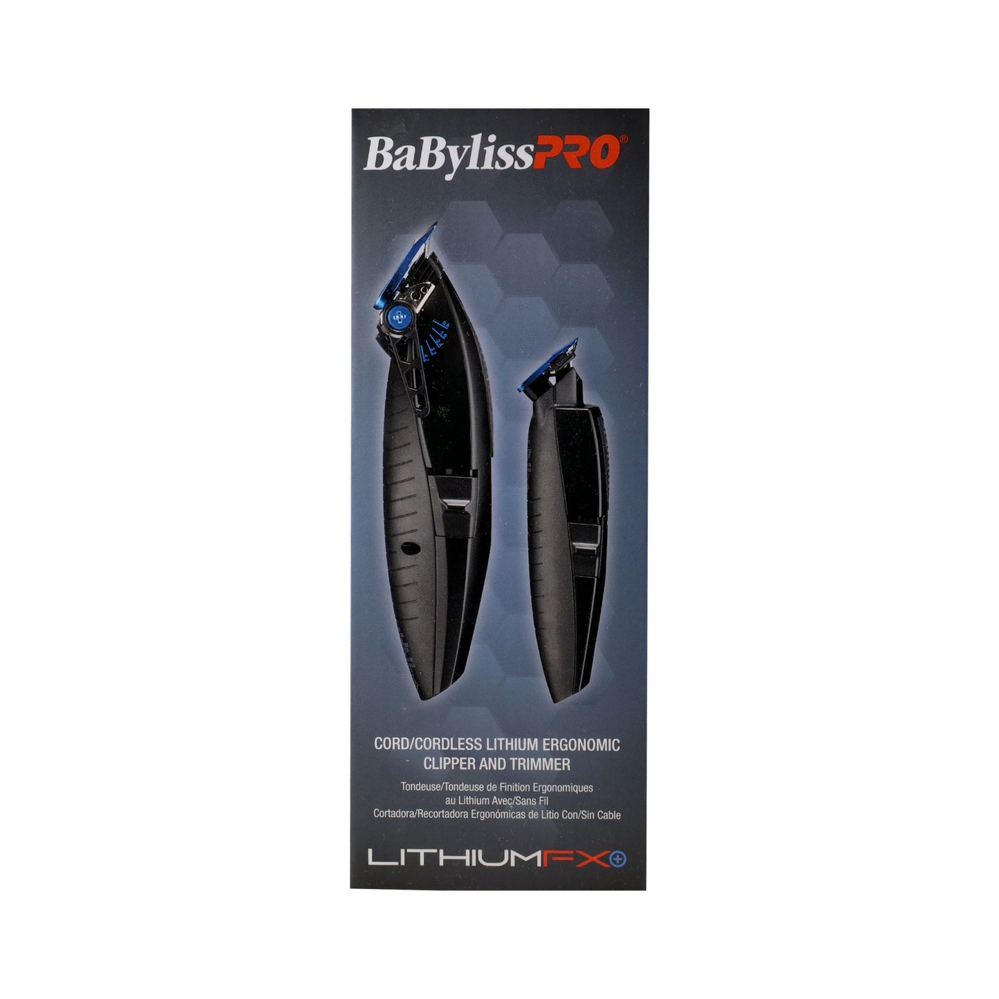 BaBylissPRO LithiumFX+ Clipper & Trimmer Set + Red Barberology Comb Kit – Cordless, Ergonomic, Professional Hair Grooming