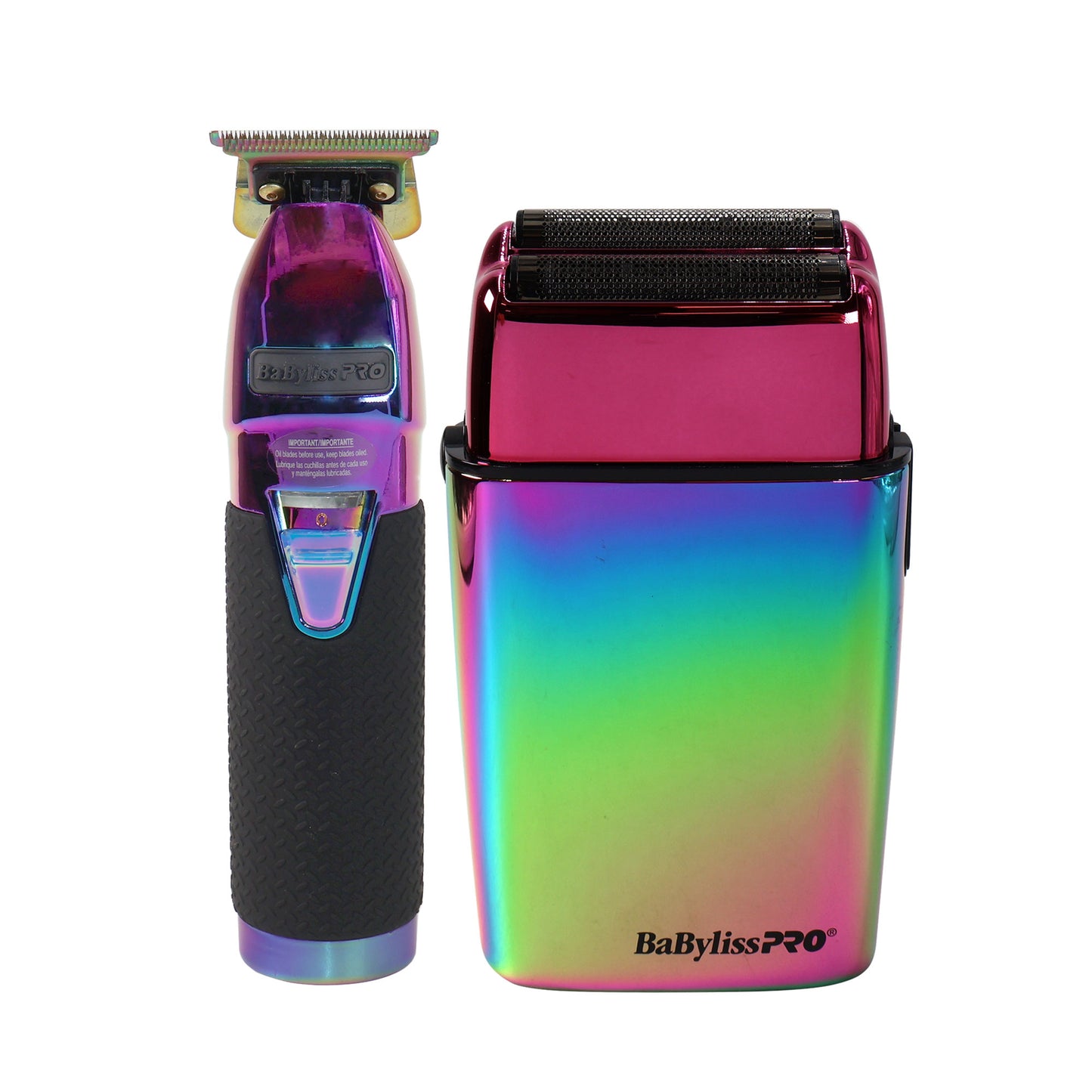 BaByliss Pro LIMITEDFX Collection Iridescent Trimmer & Double Foil Shaver w/ Flat Top Comb