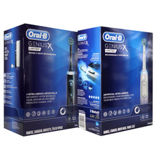 Oral-B Genius X Limited Rechargeable Electric Toothbrush Duo – Midnight Black & White with 1 Replacement Brush Head Each + Travel Cases
