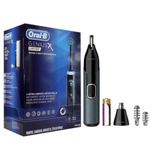 Oral-B Genius X Electric Toothbrush with Travel Case & Norelco Nose Trimmer 3000 – Complete Grooming Bundle (Black)