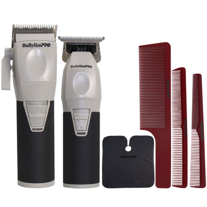 BabylissPRO COREFX FX86 Clipper & FX76 Trimmer Kit with Combs & Cape