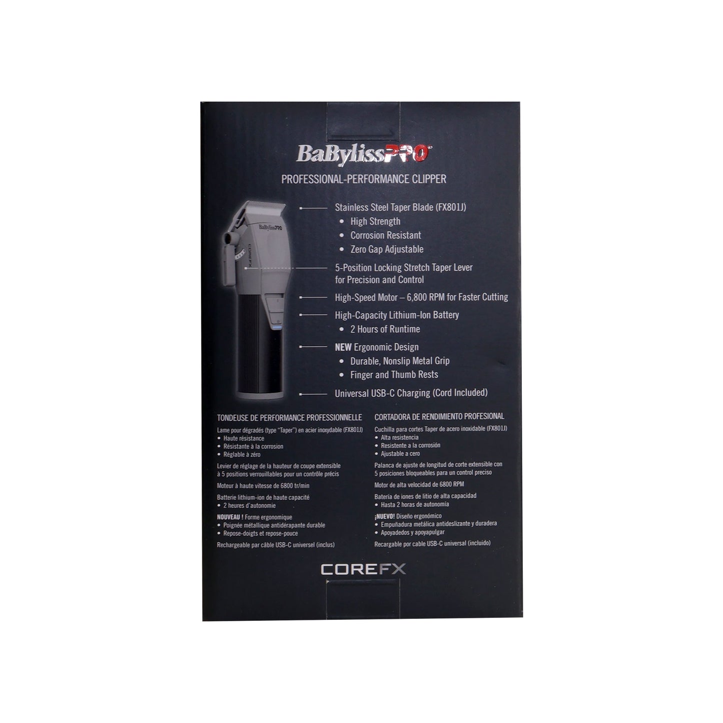 BabylissPRO COREFX FX86 Clipper & FX76 Trimmer Kit with Combs & Cape